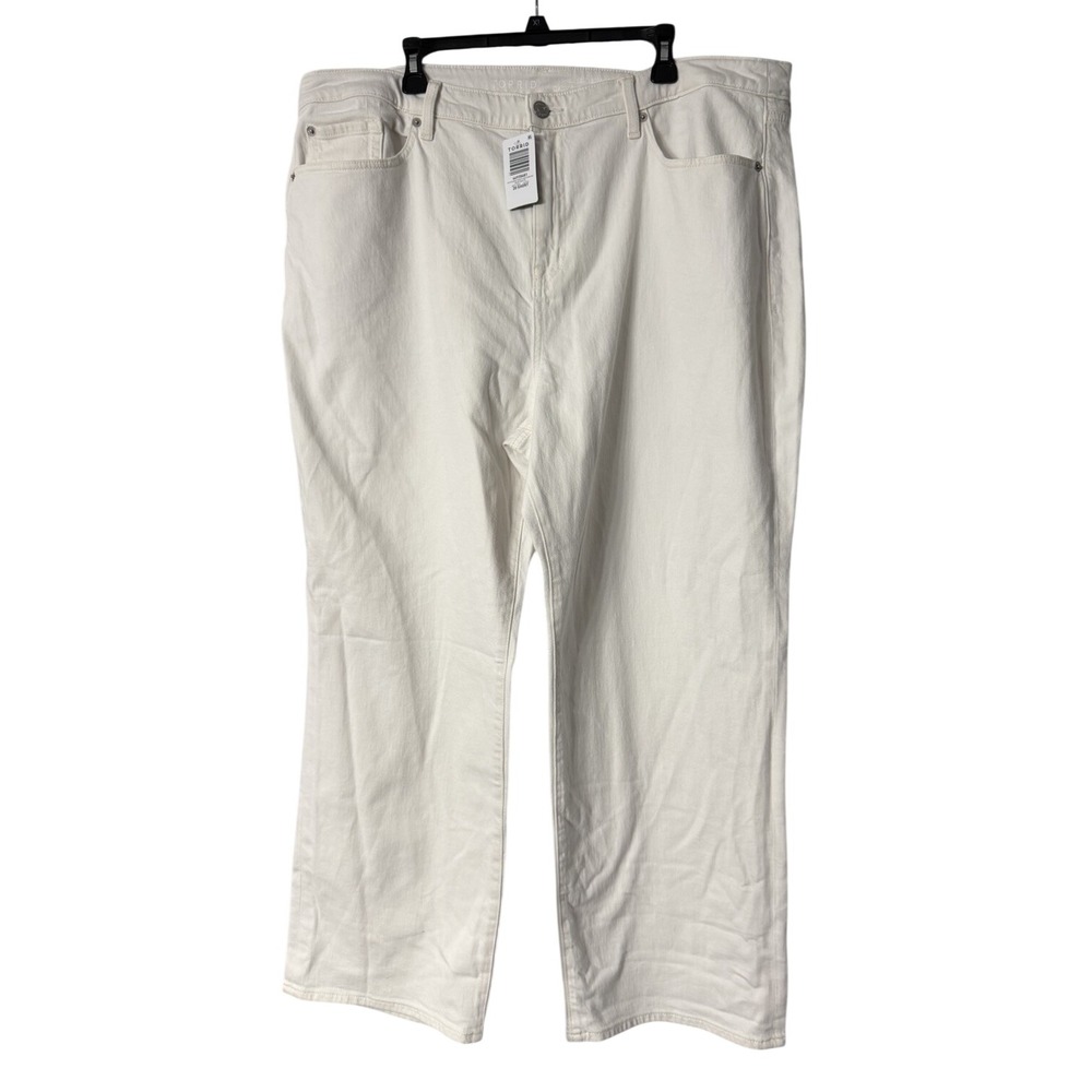 NWT Torrid Womens White High Rise Baggy Straight Leg Jeans Denim Plus 20 Short